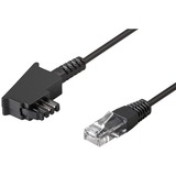 goobay TAE-F DSL 8P2C 10m Noir, Câble Noir, 10 m, TAE-F, RJ-45, Noir, Mâle/Mâle, Fast Ethernet