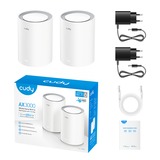 Cudy M3000 (2-Pack), Routeur maillé Blanc, AX3000 2.5G Mesh Wi-Fi 6