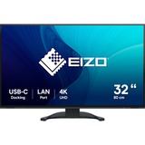 EIZO FlexScan EV3240X-BK 32" 4K Ultra HD Moniteur Noir, 1x DisplayPort, 2x HDMI, 2x USB-C, 3x USB-A, 1x RJ-45
