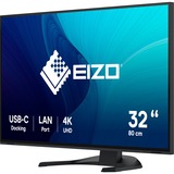 EIZO FlexScan EV3240X-BK 32" 4K Ultra HD Moniteur Noir, 1x DisplayPort, 2x HDMI, 2x USB-C, 3x USB-A, 1x RJ-45
