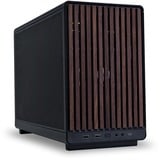 Lian Li A3-mATX Black (Wood Edition) boîtier midi tower Noir/bois | 2x USB-A | 1x USB-C
