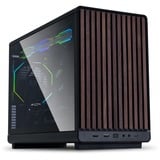 Lian Li A3-mATX Black (Wood Edition) boîtier midi tower Noir/bois | 2x USB-A | 1x USB-C