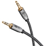goobay Câble de connexion stéréo auxiliaire 3,5 mm Plus Audio Noir/Argent, 5 mètres