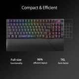 ASUS ROG Strix Scope II 96 Wireless, clavier gaming Noir, Layout BE, ROG NX Snow, BE Lay-out, ROG NX Snow, 96%, RGB LED, Hot-swappable, Bluetooth / 2.4GHz / USB 2.0