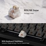 ASUS ROG Strix Scope II 96 Wireless, clavier gaming Noir, Layout BE, ROG NX Snow, BE Lay-out, ROG NX Snow, 96%, RGB LED, Hot-swappable, Bluetooth / 2.4GHz / USB 2.0