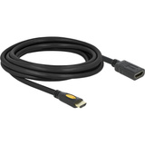 DeLOCK HDMI A (mâle) > HDMI A (femelle), Câble d'extension Noir, 3 mètres