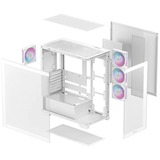 DeepCool CG580 4F boîtier midi tower Blanc | 2x USB-A | 1x USB-C | RGB | Verre Trempé