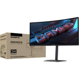 GIGABYTE G34WQC2 34" Moniteur UltraWide gaming incurvé Noir/gris, 2x DisplayPort, 2x HDMI, 200 Hz