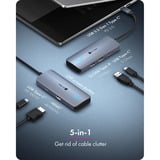 ICY BOX Station d'accueil 5-en-1 Travel avec bouton off-screen Gris