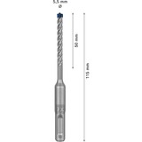 Bosch SDS plus-7X 1 pièce(s), Perceuse Marteau perforateur, 5,5 mm, 115 mm, Brique, Béton, Ciment dur, Pierre naturelle, Grès, pierre, 5 cm, SDS Plus