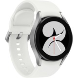 SAMSUNG Galaxy Watch4, Smartwatch Argent, Bande sport blanche, 40 mm, Aluminium, Wifi + LTE