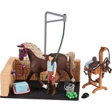 Schleich Horse Club - Espace de lavage avec le Horse Club Emily & Luna, Figurine