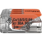 Wago Borne de raccordement Serie 221 COMPACT - 3x6 mm², Pince Transparent/Orange, 30 pièces