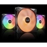 be quiet! Light Wings LX PWM 140mm Inversé ventilateurs de boîtier RGB  Noir, 3 pièces, 140 x 140 x 25 mm