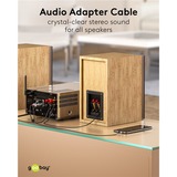 goobay Plus Câble adaptateur audio jack 3,5 mm > 2x cinch stéréo Noir/Argent, 1 mètre