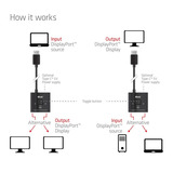 Club 3D CSV-1009, Switch de DisplayPort Noir