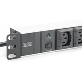 Digitus Bâti de prises 19" C13 avec profilé d'aluminium 1HE, 10 fois, Multiprise Noir/en aluminium