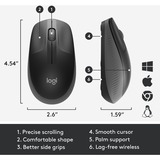 Logitech M190 Full-size wireless mouse, Souris Noir, 1000 dpi