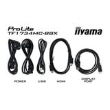iiyama ProLite TF1734MC-B8X, Affichage public Noir, VGA, HDMI, DisplayPort, Touch