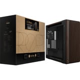 ASUS PROART PA602 WALNUT WOOD TG PWM MODERN BLACK boîtier big tower Marron/bois | 4x USB-A | 1x USB-C | Verre Trempé