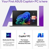 ASUS Vivobook S 15 OLED (S5507QA-MA006W) 15.6" PC portable Copilot+  Argent | Snapdragon X Elite X1E-78-100 | Adreno | 16 Go | SSD 1 To
