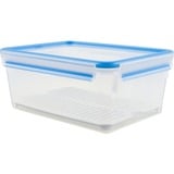 Emsa Bac de fraîcheur Clip & Close 3,7 L, Boîte Transparent/Bleu, rectangulaire, avec bac de récupération