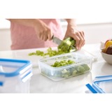 Emsa Bac de fraîcheur Clip & Close 3,7 L, Boîte Transparent/Bleu, rectangulaire, avec bac de récupération