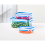 Emsa Bac de fraîcheur Clip & Close 3,7 L, Boîte Transparent/Bleu, rectangulaire, avec bac de récupération