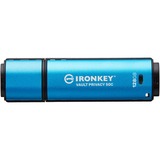 Kingston IronKey Vault Privacy 50 128 Go, Clé USB Bleu clair/Noir