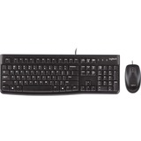 Logitech MK120, set de bureau Noir, Layout UE (QWERTY), Rubberdome, Vente au détail