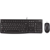 Logitech MK120 set de bureau Noir, Layout EU (QWERTY), Rubberdome