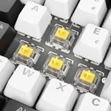 Sharkoon SKILLER SGK50 S2, clavier gaming Blanc, Layout BE, Gateron Yellow, LED RGB, Hot-swappable