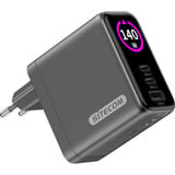 Sitecom Chargeur 140 W GaN Power Delivery avec écran LED Noir, 2x USB-C, 1x USB-A, 2 mètres