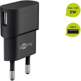 goobay 5W USB-A chargeur Noir, 1x USB-A