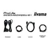 iiyama G-Master Black Hawk GCB3482WQSU-B1 34" Moniteur UltraWide gaming incurvé  Noir, 120 Hz, HDMI, DisplayPort, Audio, AMD Free-Sync