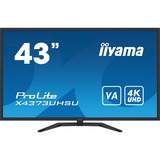 iiyama ProLite X4373UHSU-B1 43" 4K UHD Moniteur  Noir, 4K Ultra HD, HDMI, DisplayPort, USB, Audio