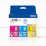 Brother BTD180CLVAL Bouteilles d'encre couleur multipack | 3 couleurs Original, Cyan, Magenta, Jaune, Brother, DCP-T580DW, DCP-T583DW, DCP-T780DW, 5000 pages, 3 pièce(s)