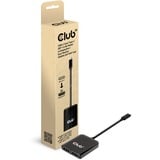 Club 3D Hub MST USB 3.2 Gen2 Type-C (DP Alt-Mode) vers DisplayPort Dual Monitor 4K60Hz M/F, Répartiteurs de DisplayPort Noir