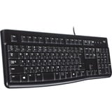 Logitech MK120 clavier Noir, Layout EU (QWERTY), Rubberdome, 100%