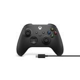 Microsoft Xbox Wireless Controller + USB-C, Manette de jeu Noir, Câble USB-C inclus | PC, Xbox One, Xbox Series X, Xbox Series S