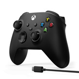 Microsoft Xbox Wireless Controller + USB-C, Manette de jeu Noir, Câble USB-C inclus | PC, Xbox One, Xbox Series X, Xbox Series S