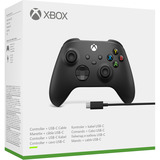 Microsoft Xbox Wireless Controller + USB-C, Manette de jeu Noir, Câble USB-C inclus | PC, Xbox One, Xbox Series X, Xbox Series S