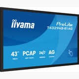 iiyama ProLite T4329AS-B1AG, Affichage public Noir, Tactile, HDMI, USB-C, Audio, LAN, WiFi 5, Android 14