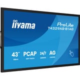 iiyama ProLite T4329AS-B1AG, Affichage public Noir, Tactile, HDMI, USB-C, Audio, LAN, WiFi 5, Android 14