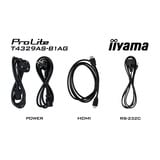 iiyama ProLite T4329AS-B1AG, Affichage public Noir, Tactile, HDMI, USB-C, Audio, LAN, WiFi 5, Android 14