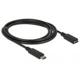 DeLOCK USB-C mâle > USB-C femelle, Câble d'extension Noir, 1,5 mètre
