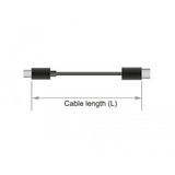 DeLOCK USB-C male > USB-C female, Câble d'extension Noir, 1,5 mètres
