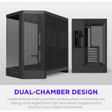 NZXT H6 boîtier midi tower Noir | 2x USB-A | 1x USB-C | Verre trempé