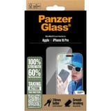PanzerGlass iPhone 16 Pro - Ultra-Wide Fit, Film de protection Transparent/Noir