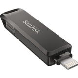 SanDisk iXpand Luxe 256 Go, Clé USB Noir, USB Type-C, connecteur Apple Lightning